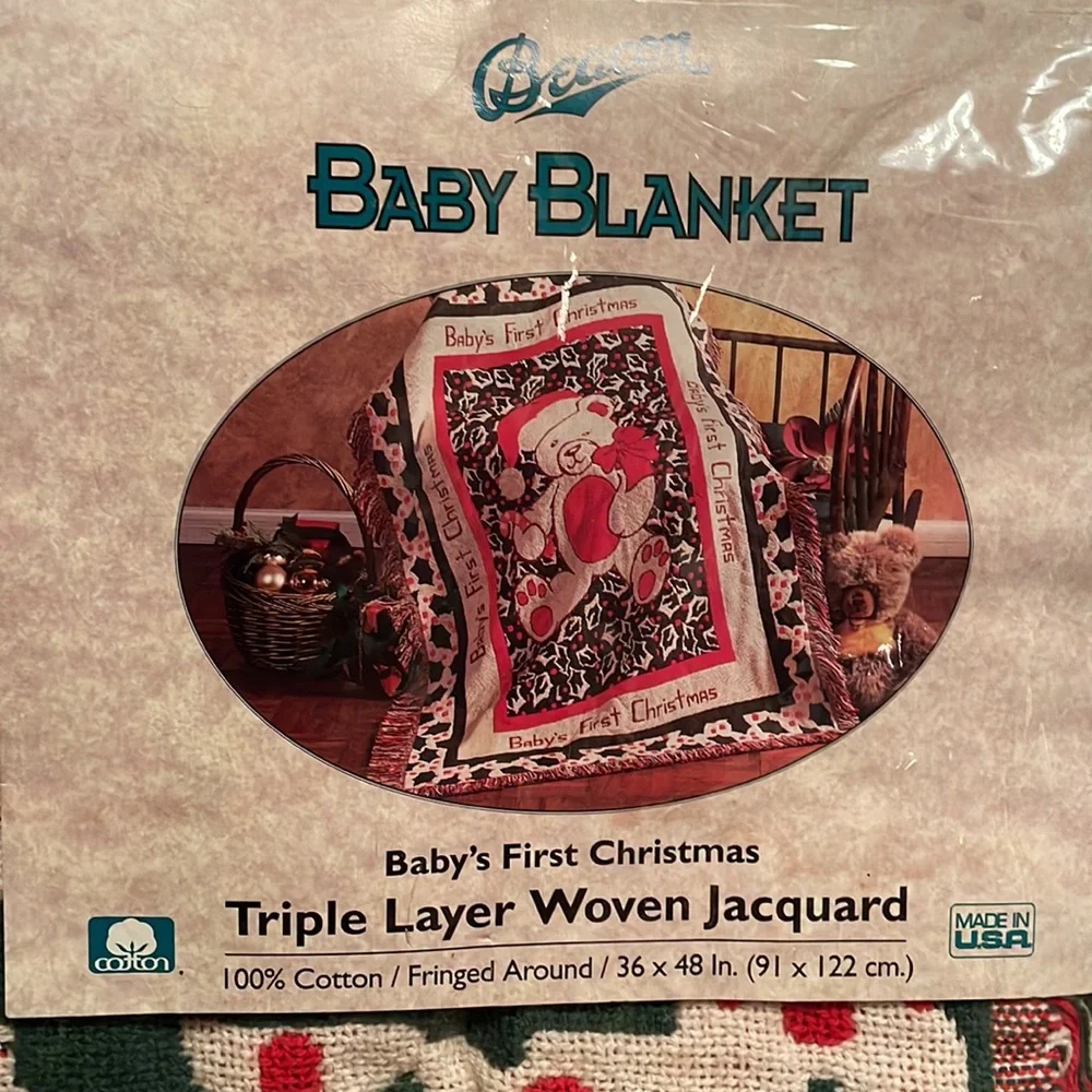 Beacon Baby’s First Christmas baby blanket.